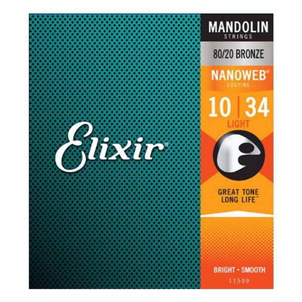 סט מיתרים למנדולינה אליקסיר - Elixir 11500 80/20 NANOWEB® Mandolin